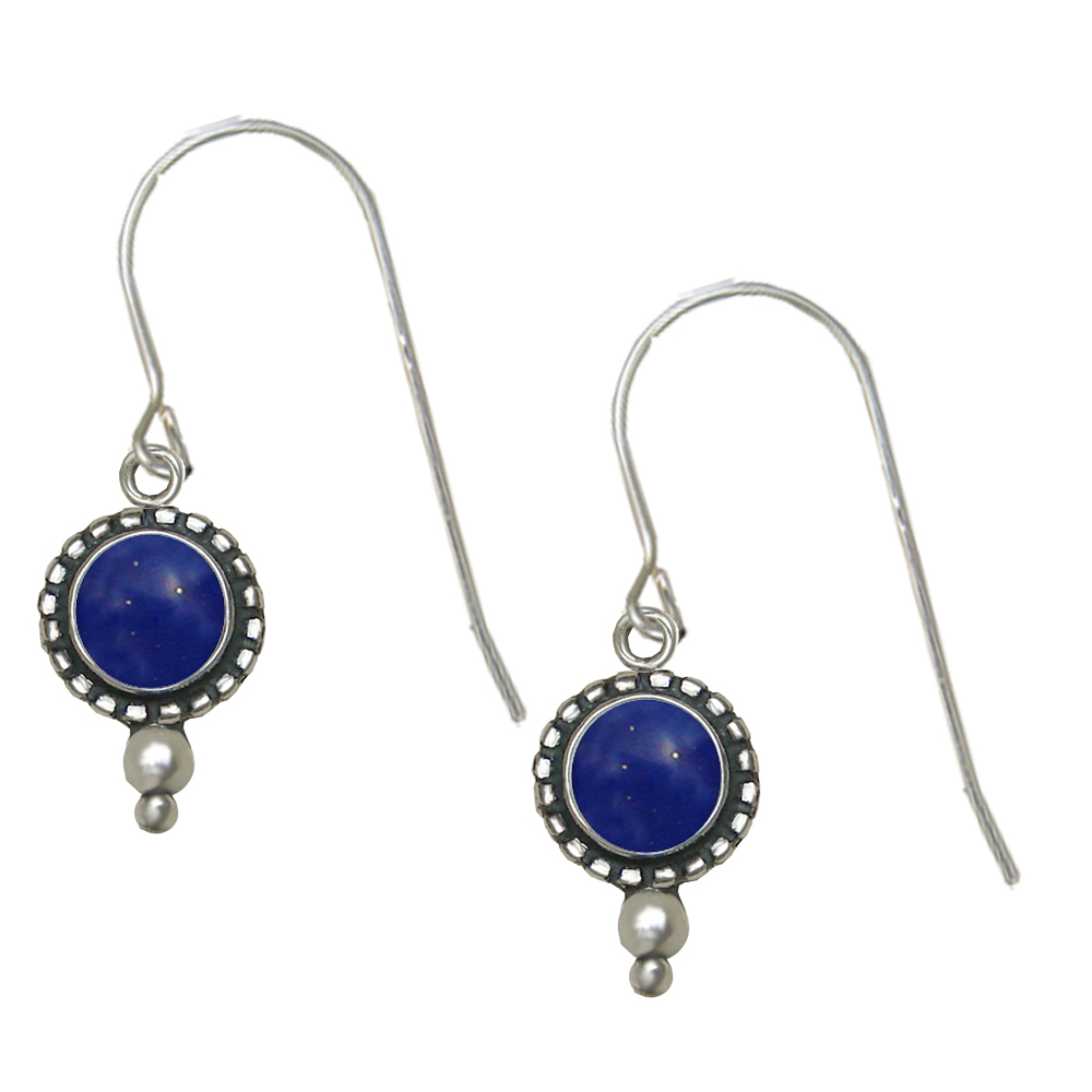 Sterling Silver Lapis Lazuli Gemstone Drop Dangle Earrings